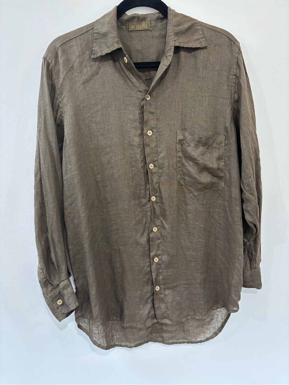 CP Shades Green Oversized Linen Button Down Shirt